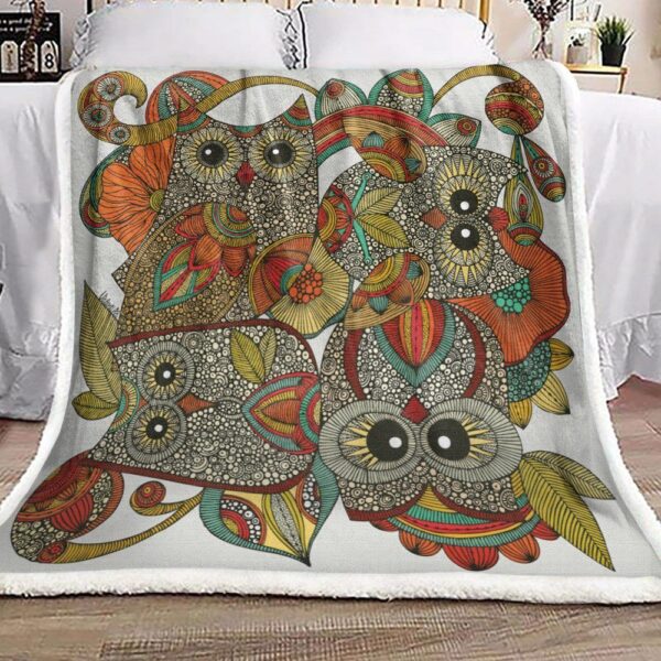Owls Fleece Blanket Sherpa Blanket