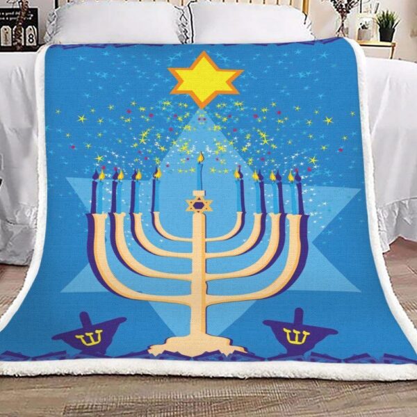 Chanukah And Star Fleece Blanket Sherpa Blanket