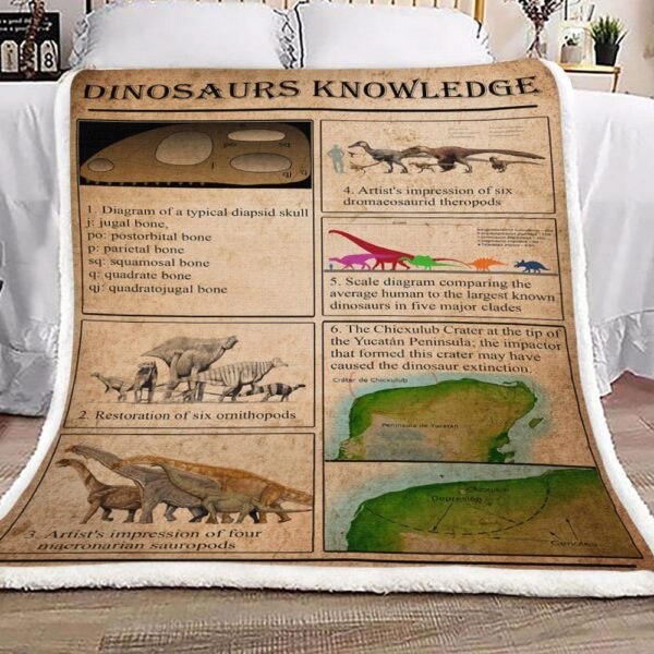 Dinosaurs Knowledge Fleece Blanket Sherpa Blanket