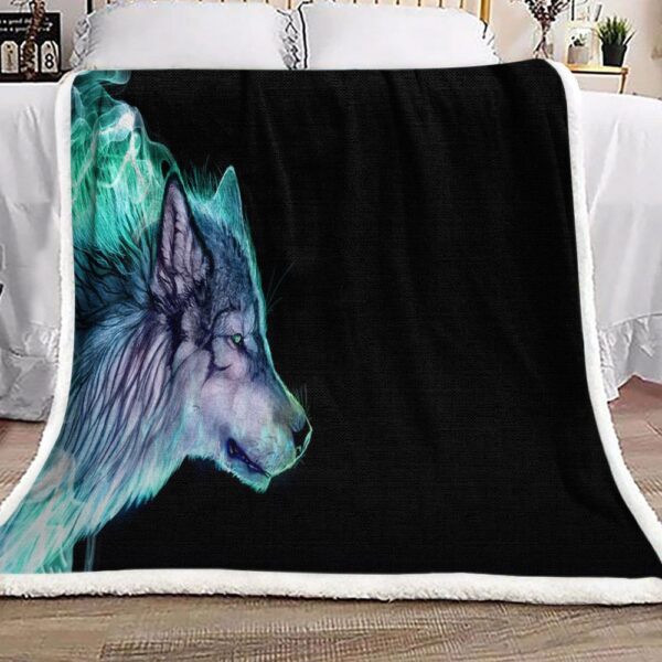 Ice Wolf Fleece Blanket Sherpa Blanket