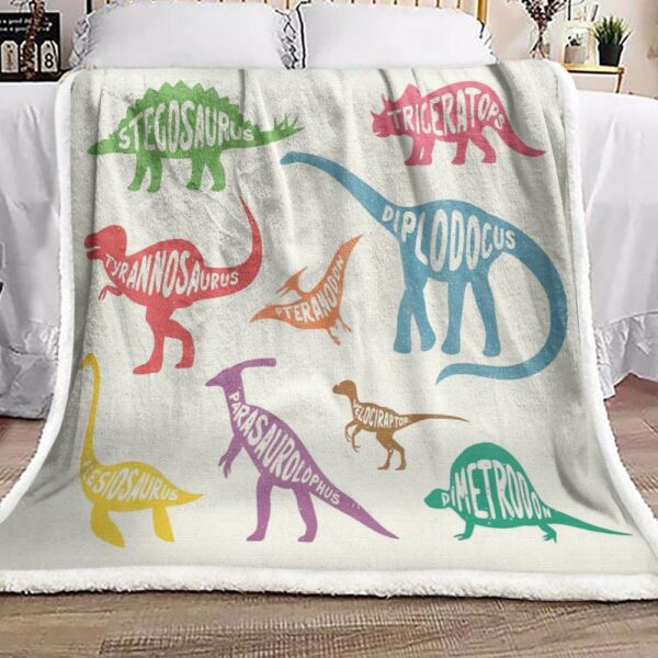 Dinosaur Fleece Blanket Sherpa Blanket
