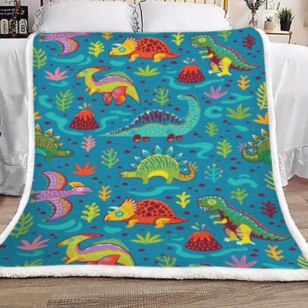 Dinosaur Fleece Blanket Sherpa Blanket