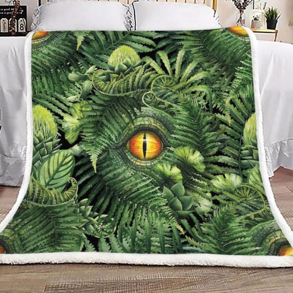 Dinosaur Eye And Prehistoric Plants Fleece Blanket Sherpa Blanket