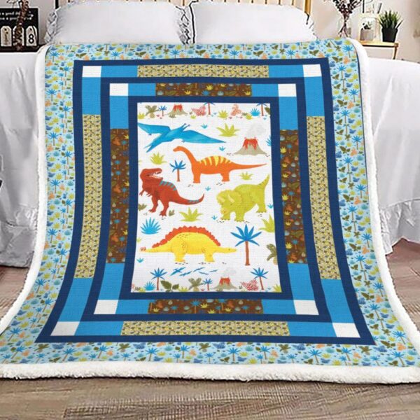 Dinosaur Fleece Blanket Sherpa Blanket