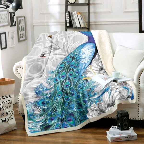Peafowl Fleece Blanket Sherpa Blanket