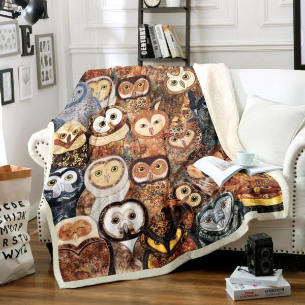 Owl Fleece Blanket Sherpa Blanket