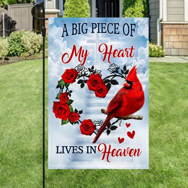 Cardinal Memorial A Big Piece Of My Heart House Flag Garden Flag