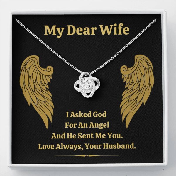 Dear Wife "Angel" Love Knot Necklace Gift Set