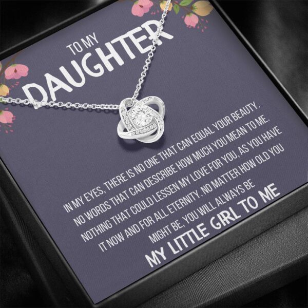 To My Daughter "My Little Girl To Me" Love Knot Necklace Gift Set