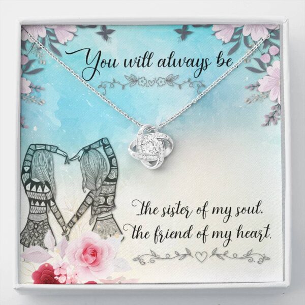 To My Best Friend "Sister Of My Soul" Love Knot Necklace Gift Set