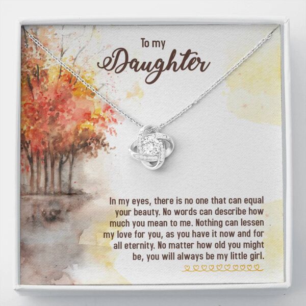 To My Daughter "Equal Your Beauty - Fall" Love Knot Necklace Gift Set