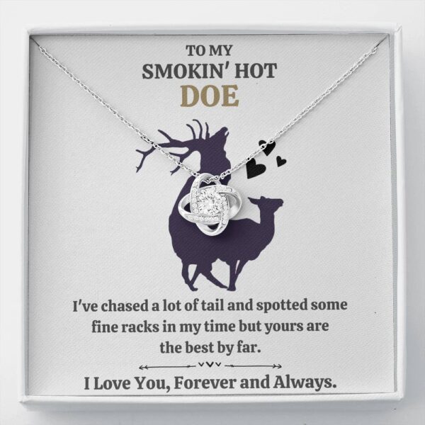 To My Smokin Hot Doe "Tail - Golden" Love Knot Necklace Gift Set