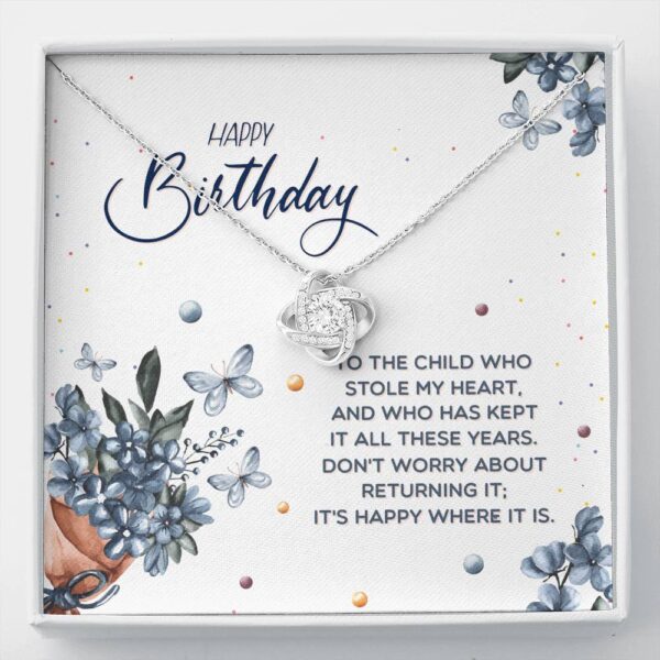 To My Daughter "Stole My Heart" Love Knot Necklace Birthday Gift Set