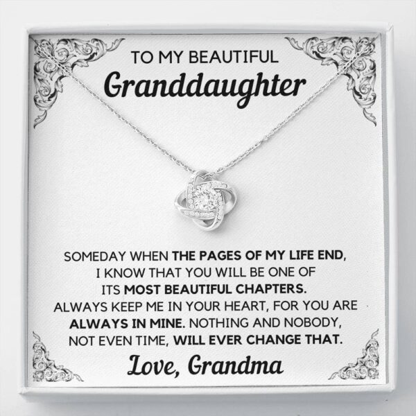 To My Beautiful Granddaughter From Grandma Chapters Love Knot Necklace Gift Set