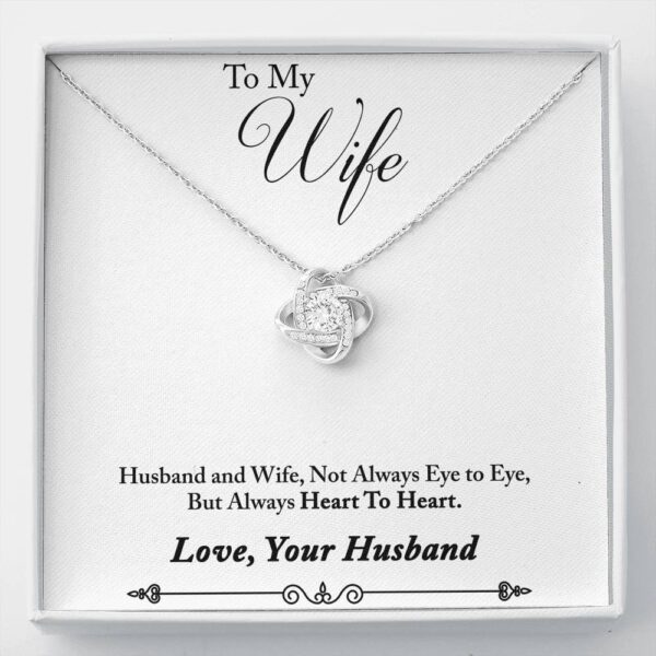 To My Wife "Heart To Heart - So" Love Knot Necklace Gift Set