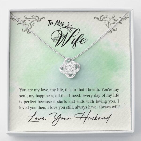 To My Wife "All That I Need" Love Knot Necklace Gift Set