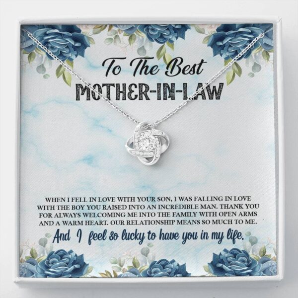 To My Mother In Law "Lucky-So" Love Knot Necklace Gift Set