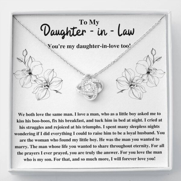 To My Daughter-In-Law Triumphs Flowers Love Knot Necklace Gift Set