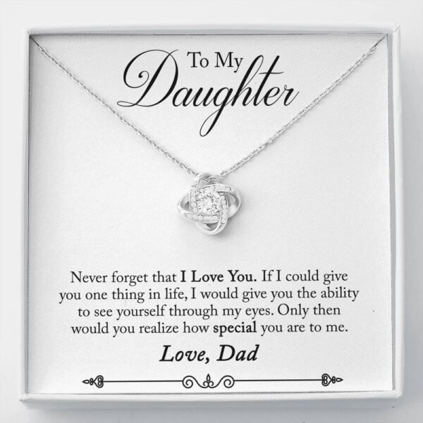 To My Daughter "One Thing - So" Love Knot Necklace Gift Set