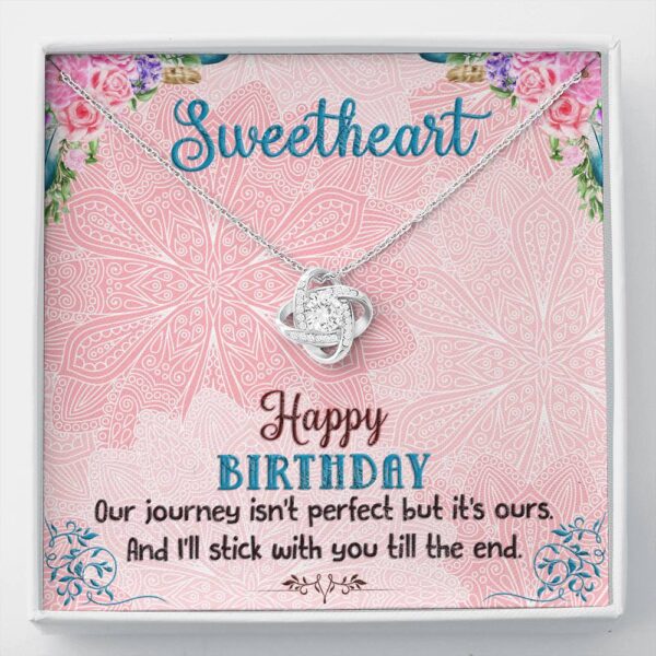 To My Sweetheart "Our Journey" Love Knot Necklace Birthday Gift Set