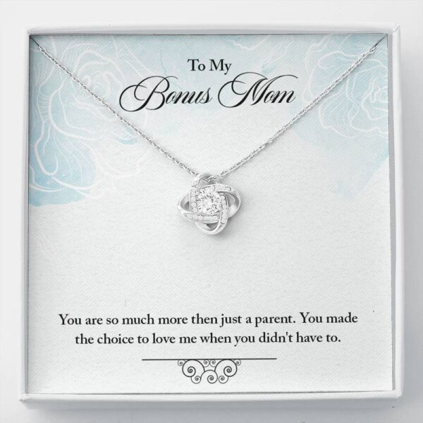 To My Bonus Mom "Choice-So" Love Knot Necklace Gift Set