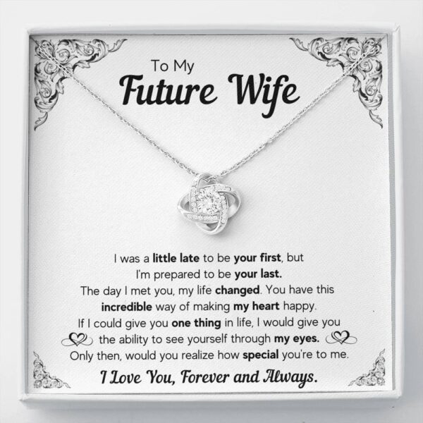 To My Future Wife Little Late Love Knot Necklace Gift Set