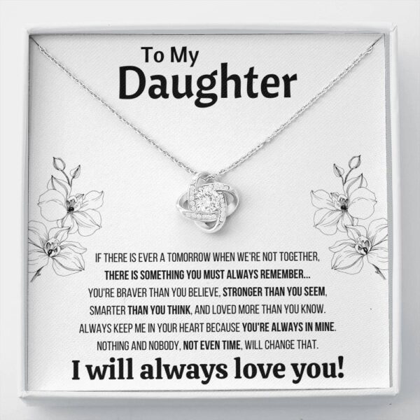To My Daughter "Not Even Time" Love Knot Necklace Gift Set