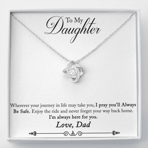 To My Daughter "Enjoy The Ride" Love Knot Necklace Gift Set