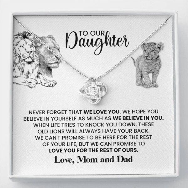 To Our Daughter "These Old Lions" Love Knot Necklace Gift Set