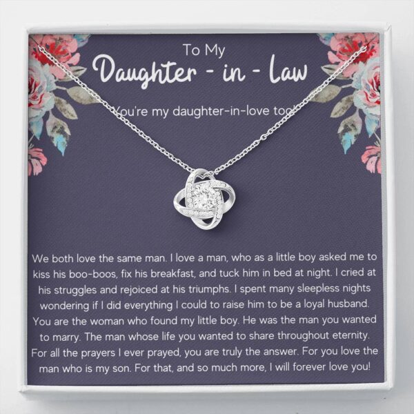 To My Daughter-In-Law Triumphs Love Knot Necklace Gift Set