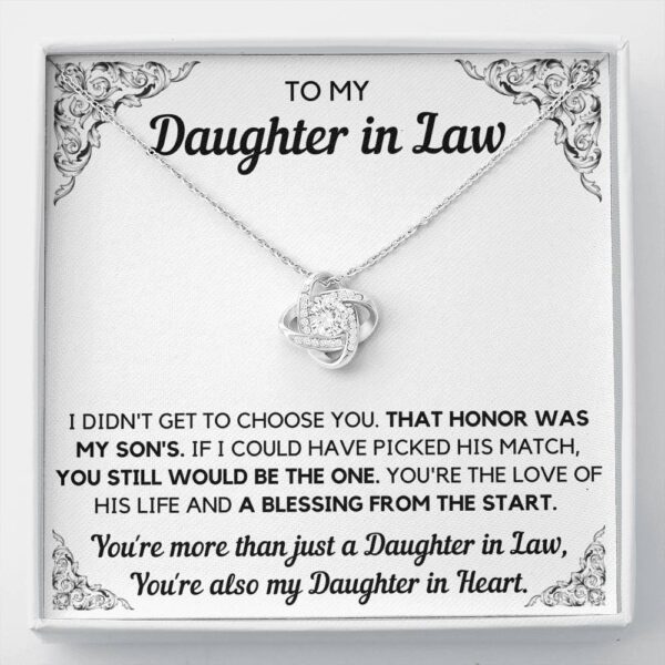 To My Daughter-In-Law Honor Love Knot Necklace Gift Set
