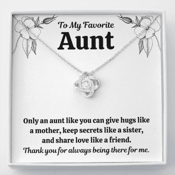 To My Fav Aunt "Like" Love Knot Necklace Gift Set