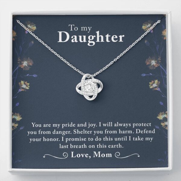 To My Daughter "Last Breath" Love Knot Necklace Gift Set