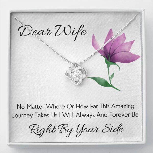 Dear Wife "By Your Side" Love Knot Necklace Gift Set