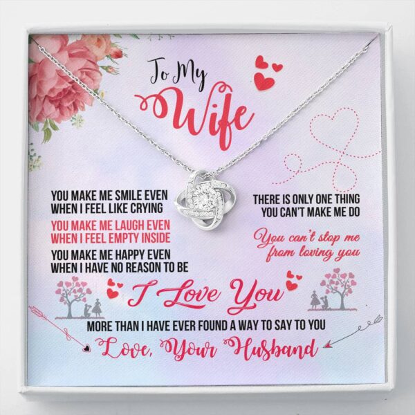 To My Wife "Even When" Love Knot Necklace Gift Set