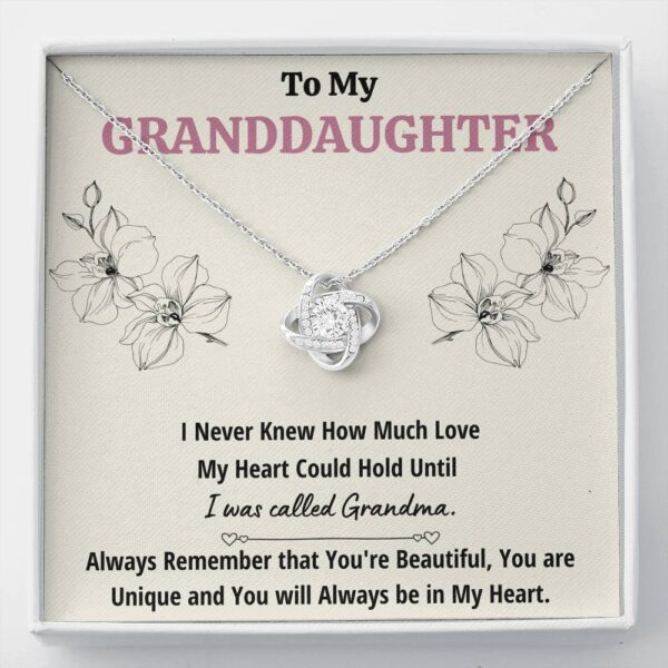 To My Granddaughter "Called Grandma" Love Knot Necklace Gift Set