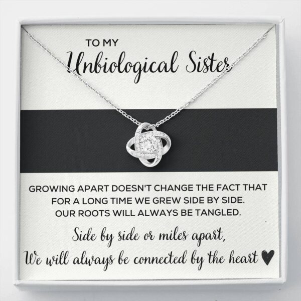To My Unbiological Sister "Tangled" Love Knot Necklace Gift Set