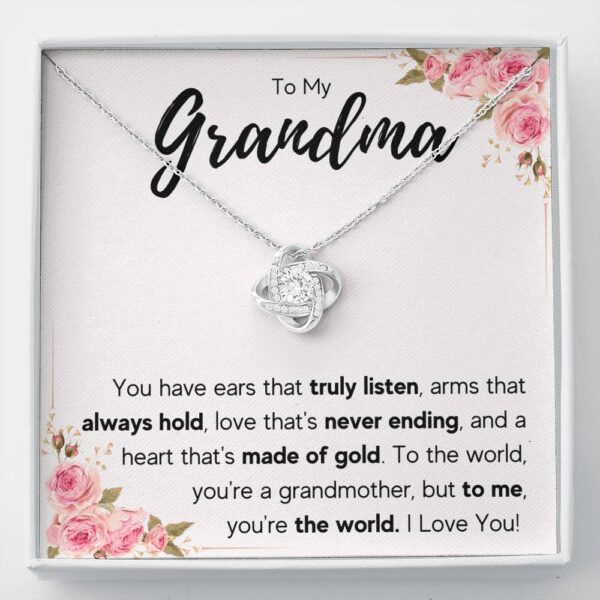 To My Grandma Never Ending Love Knot Necklace Gift Set