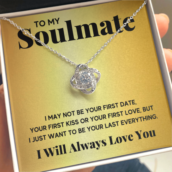 To My Soulmate Everything Gold Love Knot Necklace Gift Set