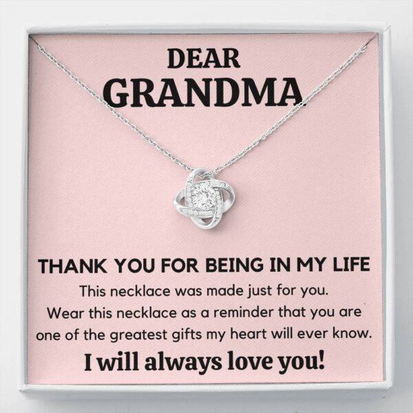 Dear Grandma My Life Love Knot Necklace Gift Set