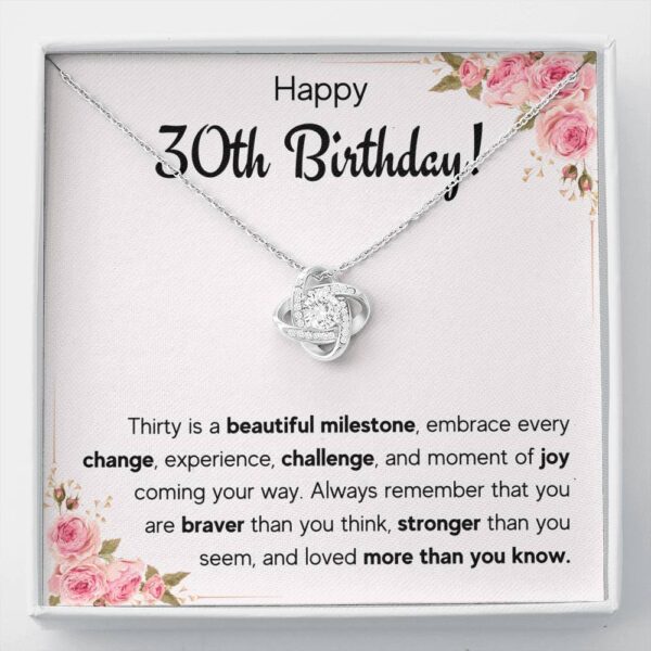 Happy 30Th Birthday Joy Love Knot Necklace Gift Set