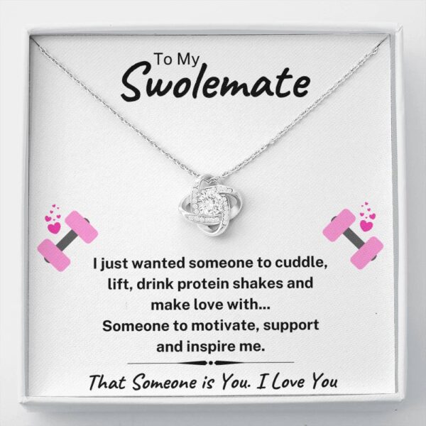 To My Swolemate "Someone To" Love Knot Necklace Gift Set