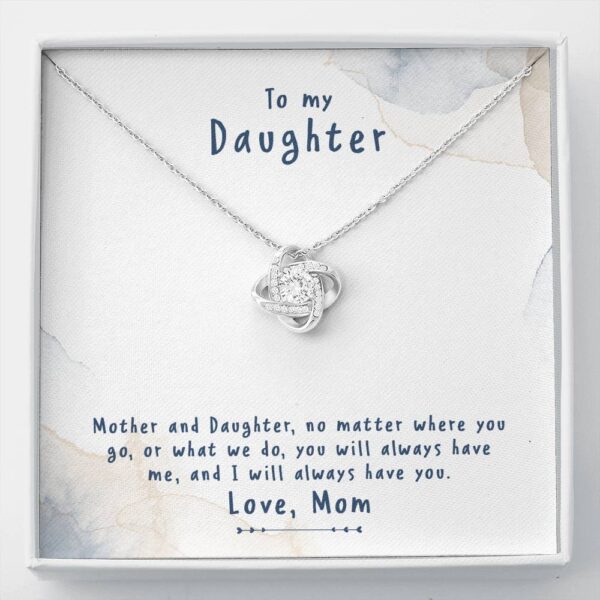 To My Daughter "No Matter" Love Knot Necklace Gift Set