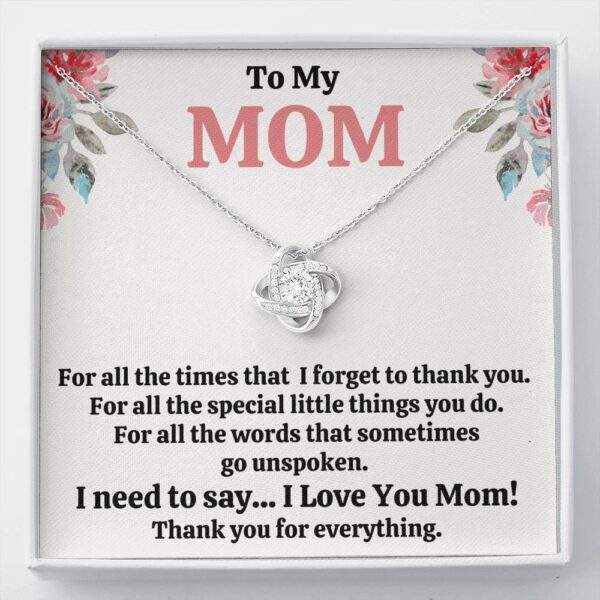 To My Mom "For All" Love Knot Necklace Gift Set