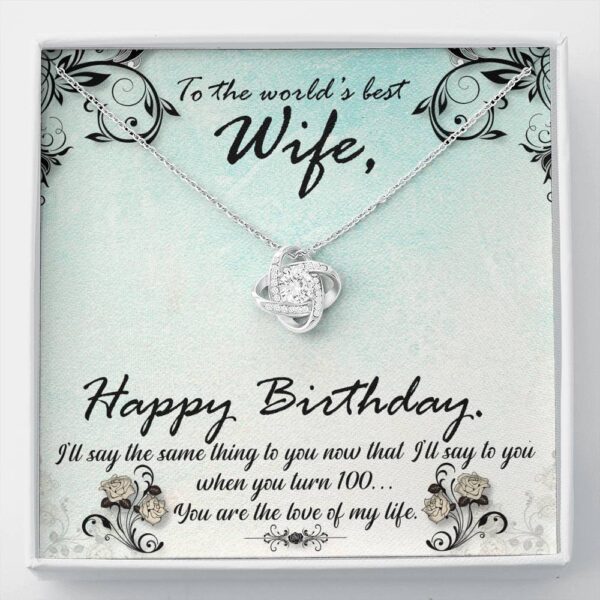 To My Wife "Hundred" Love Knot Necklace Gift Set