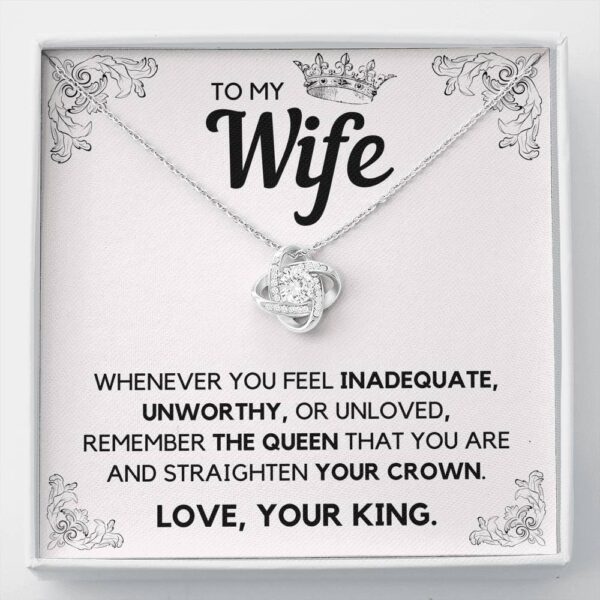 To My Wife Crown Love Knot Necklace Gift Set