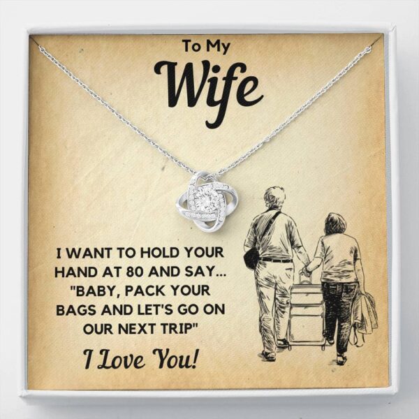 To My Wife Bags Love Knot Necklace Gift Set