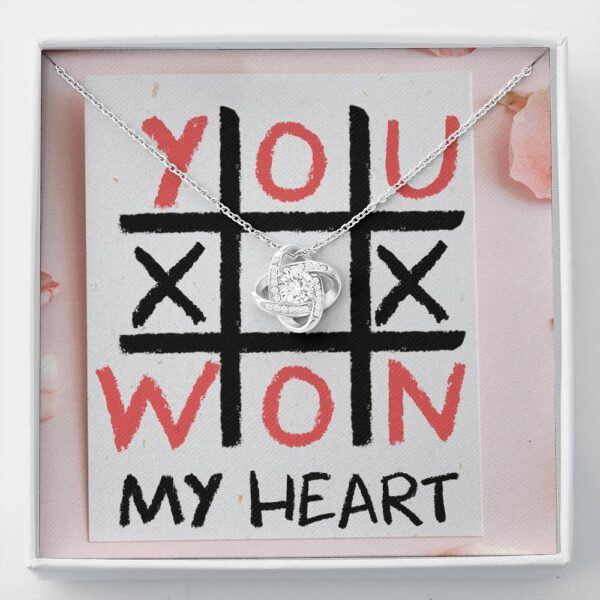 To My Love "Tic Tac Toe" Love Knot Necklace Valentines Day Gift Set