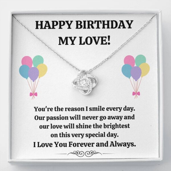 To My Love "Reason I Smile" Love Knot Necklace Birthday Gift Set