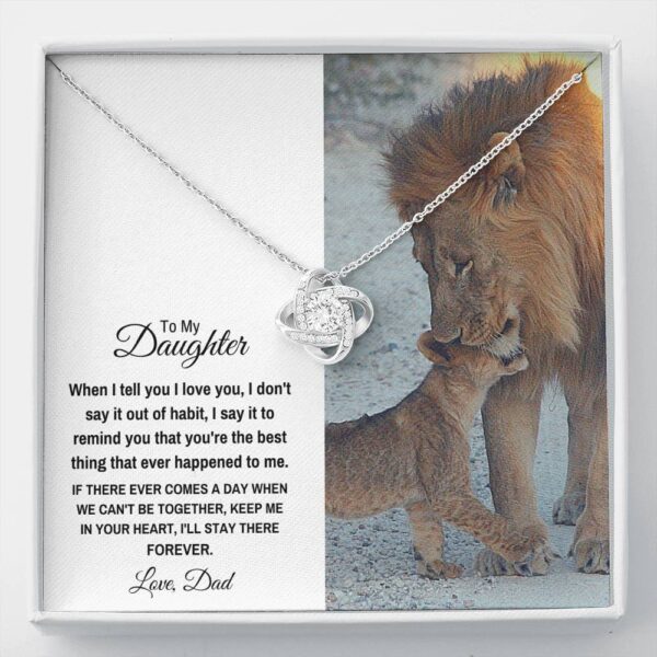 To My Daughter "Stay There Forever" Love Knot Necklace Gift Set